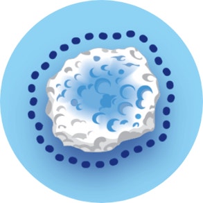 Infographic showing a Catsan™ clump fighting against odour